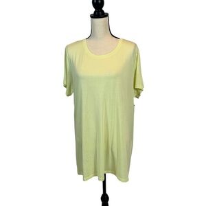 Halogen Cotton Blend Short Sleeve Crew Neck Tee Shirt - Yellow - 2X